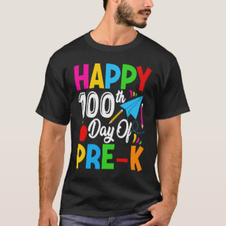 Cute Happy 100th Day of Pre k School For Student o T-Shirt