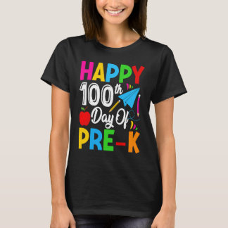 Cute Happy 100th Day of Pre k School For Student o T-Shirt