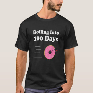 Cute Happy 100th Day Of School Rolling Strawberry  T-Shirt