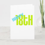 Cute, "Happy 18th Birthday" Card<br><div class="desc">Cute,  "Happy 18th Birthday" design. All of our designs are available on mens, ladies, kids,  baby t-shirts and other apparel. We also offer our designs on mugs,  hats,  ties,  pins,  bags,  mousepads,  stationary,  stamps,  and more.</div>