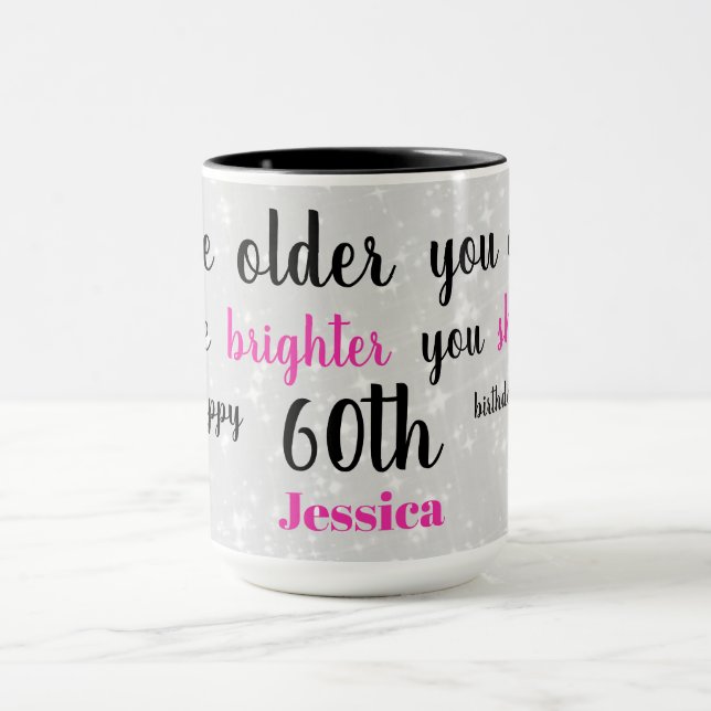 Cute Happy 60th  Birthday Mug (Center)