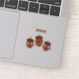 Cute happy acorns singing cartoon for kids