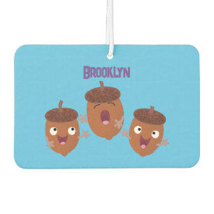 Cute happy acorns singing cartoon for kids air freshener