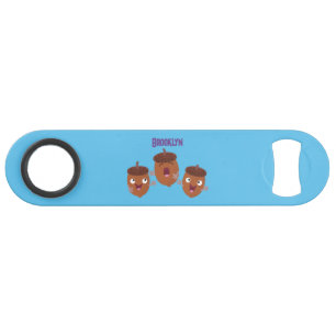 Cute happy acorns singing cartoon for kids bar key