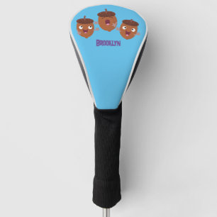 Cute happy acorns singing cartoon for kids golf head cover