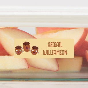 Cute happy acorns singing cartoon personalized