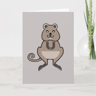 Cute, happy Aussie wildlife- QUOKKA - Marsupial Card