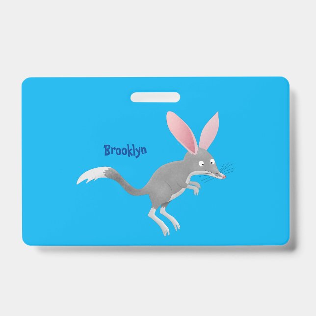 Cute happy Australian bilby cartoon Badge (Front)
