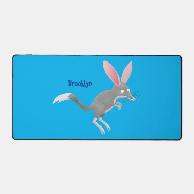 Cute happy Australian bilby cartoon Desk Mat (Front)