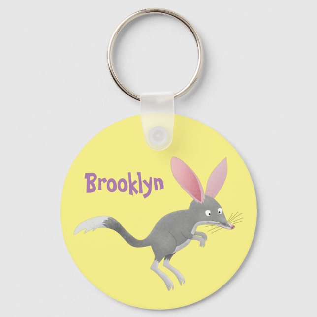 Cute happy Australian bilby cartoon Keychain (Front)