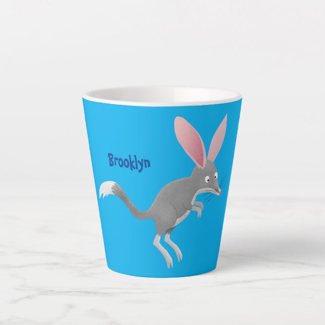 Cute happy Australian bilby cartoon Latte Mug (Front)