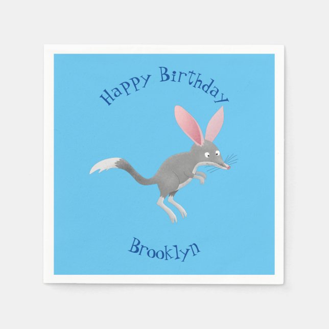 Cute happy Australian bilby cartoon Napkin (Front)