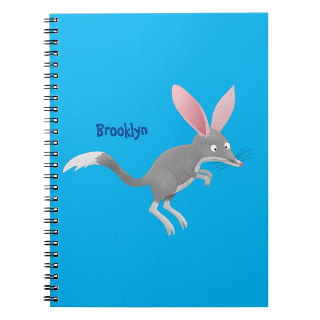 Cute happy Australian bilby cartoon Notebook (Front)