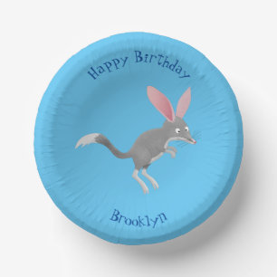 Cute happy Australian bilby cartoon Paper Plate