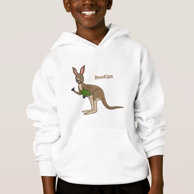 Cute happy Australian kangaroo illustration (Front)