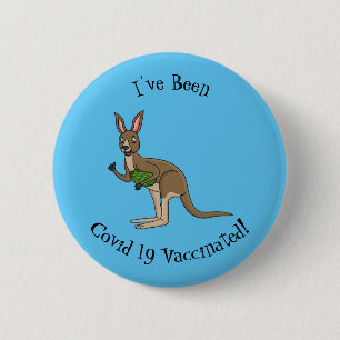 Cute happy Australian kangaroo illustration  2 Inch Round Button