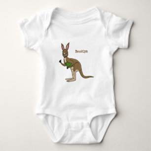 Cute happy Australian kangaroo illustration Baby Bodysuit