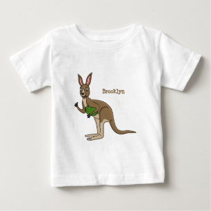 Cute happy Australian kangaroo illustration  Baby T-Shirt