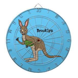 Cute happy Australian kangaroo illustration Dartboard