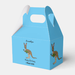 Cute happy Australian kangaroo illustration  Favor Box