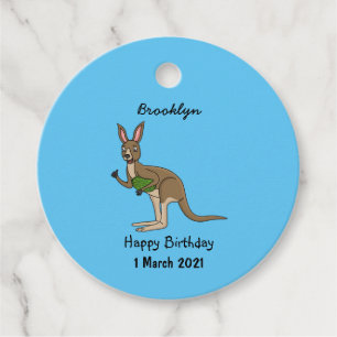 Cute happy Australian kangaroo illustration  Favour Tags