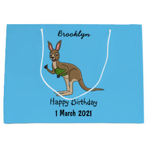 Cute happy Australian kangaroo illustration  Large Gift Bag