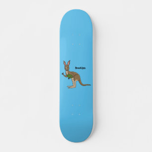 Cute happy Australian kangaroo illustration Skateboard