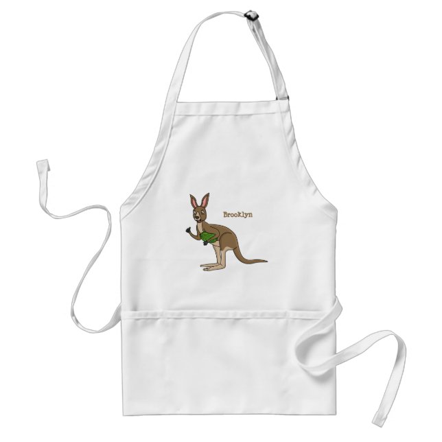 Cute happy Australian kangaroo illustration  Standard Apron (Front)
