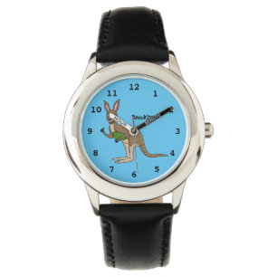 Cute happy Australian kangaroo illustration Watch