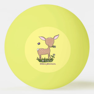 Cute happy baby deer cartoon illustration ping pong ball