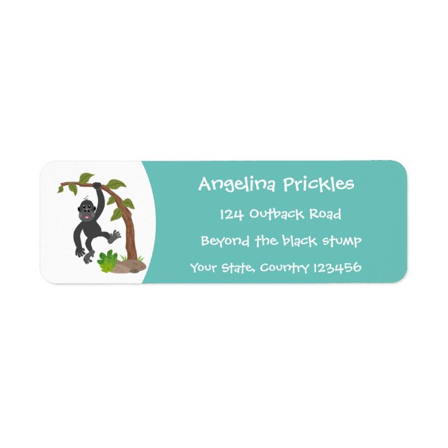 Cute happy baby gorilla cartoon illustration (Front)