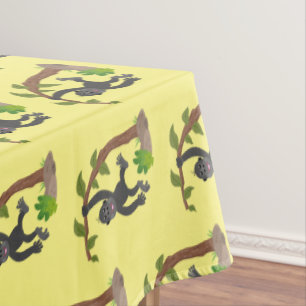 Cute happy baby gorilla cartoon illustration tablecloth