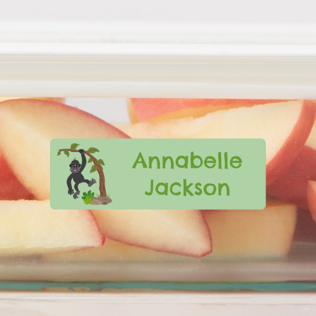 Cute happy baby gorilla cartoon personalized (Affixed)