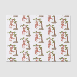 Cute happy baby orangutan cartoon illustration tissue paper
