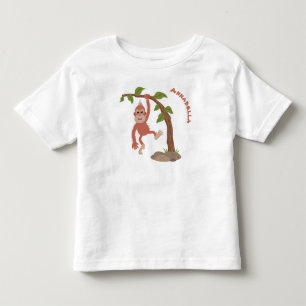 Cute happy baby orangutan cartoon illustration toddler t-shirt