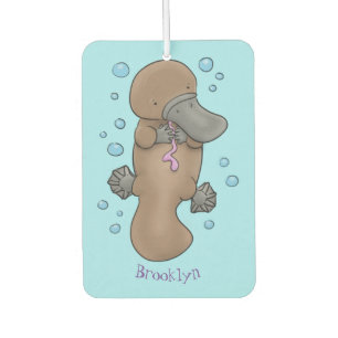 Cute happy baby platypus cartoon illustration  air freshener