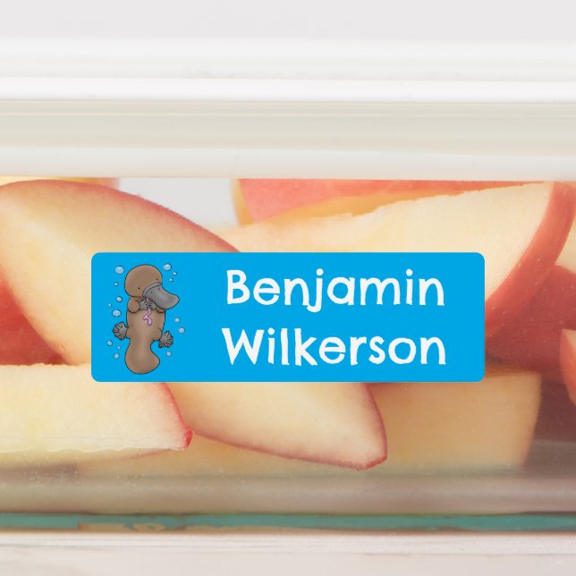 Cute happy baby platypus cartoon personalized (Affixed)