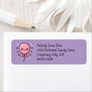 Cute Happy Balloon Return Labels