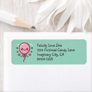 Cute Happy Balloon Return Labels