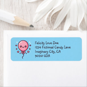 Cute Happy Balloon Return Labels