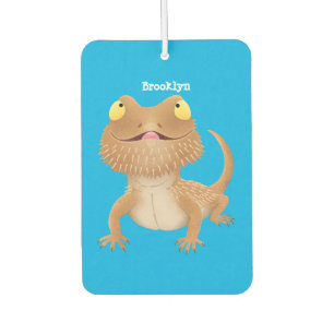 Cute happy bearded dragon lizard cartoon air freshener