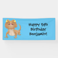 Cute happy bearded dragon lizard cartoon