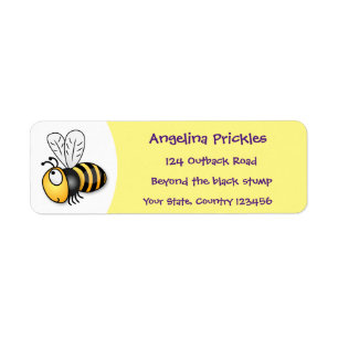 Cute happy bee cartoon illustration