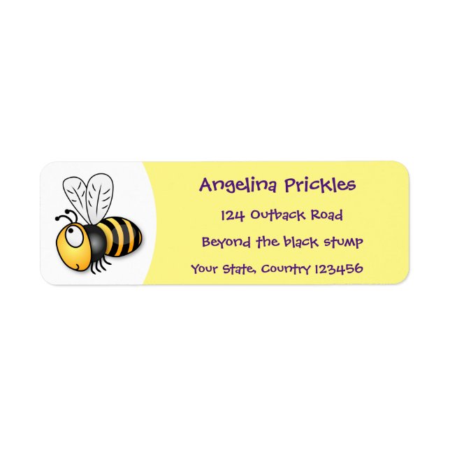 Cute happy bee cartoon illustration (Front)
