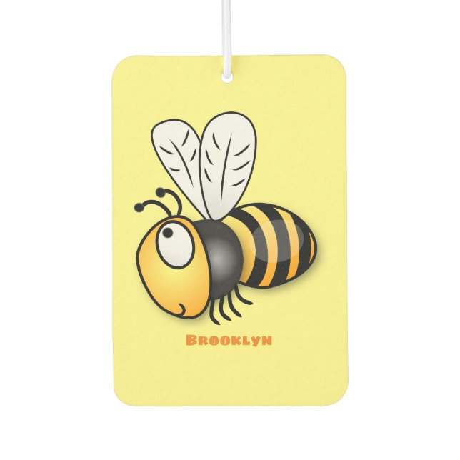 Cute happy bee cartoon illustration  air freshener (Front)