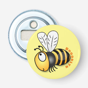 Cute happy bee cartoon illustration bottle opener