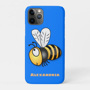 Cute happy bee cartoon illustration iPhone 11 pro case