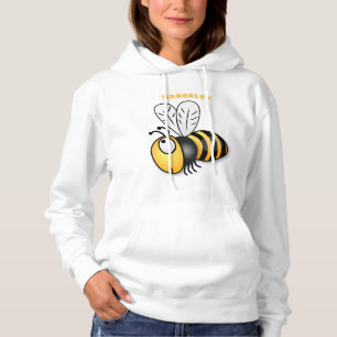 Cute happy bee cartoon illustration hoodie