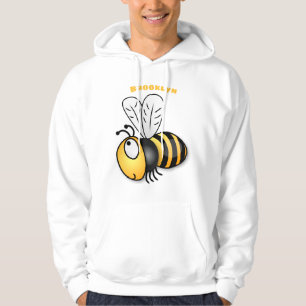 Cute happy bee cartoon illustration hoodie