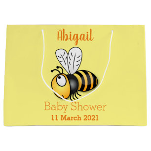 Cute happy bee cartoon illustration large gift bag